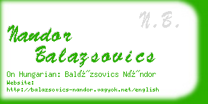 nandor balazsovics business card